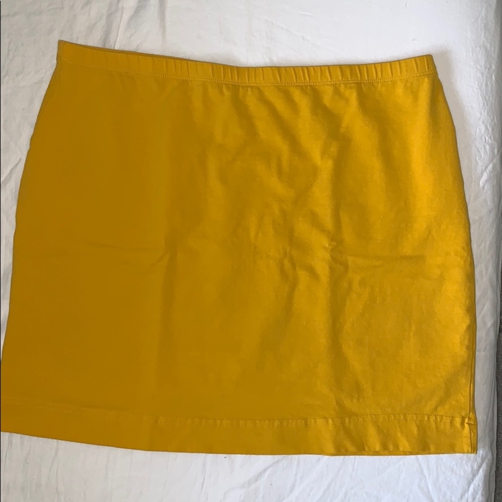 H&M Cotton Mini Skirt - Mustard - L